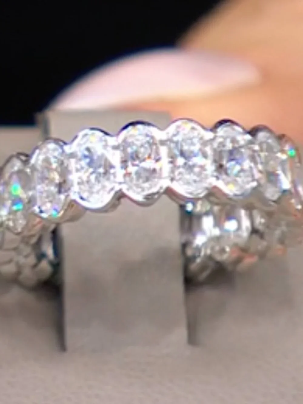 Radiance by Absolute 4.75 ct Sterling Silver Oval Eternity Ring - 5